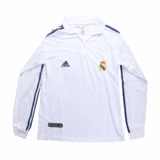 Retro 2001/02 Real Madrid Home Long Sleeve Soccer Jersey