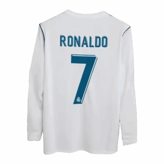 Retro RONALDO #7 2017/18 Real Madrid Home Long Sleeve Soccer Jersey