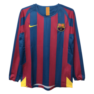Retro 2005/06 Barcelona Home Long Sleeve Soccer Jersey