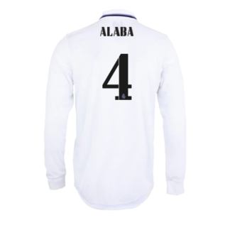 Authentic ALABA #4 Real Madrid Home Long Sleeve Soccer Jersey 2022/23