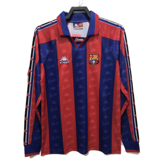 Retro 1996/97 Barcelona Home Long Sleeve Soccer Jersey