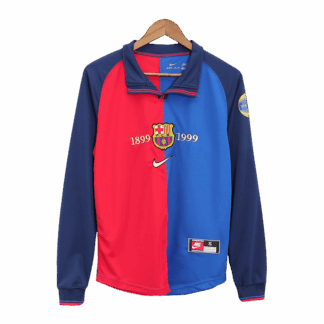 Retro 1999/00 Barcelona Home Long Sleeve Soccer Jersey