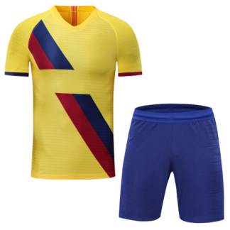 Barcelona Style Customize Team Yellow Soccer Jersey Kit(Jersey+Shorts)