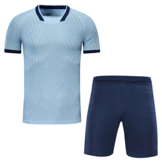 Atletico Madrid Style Customize Team Light Blue Soccer Jersey Kit(Jersey+Shorts)